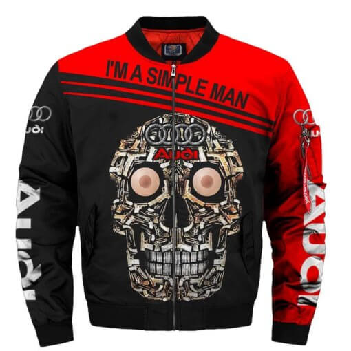 Zipper Bomber Jacket Audi Simple Man Audi 3D Casual Jacket Pilot Zipper Bomber Jacket For Racer Biker For Women Men
