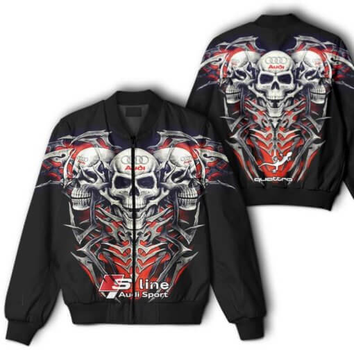 Zipper Bomber Jacket Audi 3D Casual Jacket Pilot Zipper Bomber Jacket For Racer Biker For Women Men