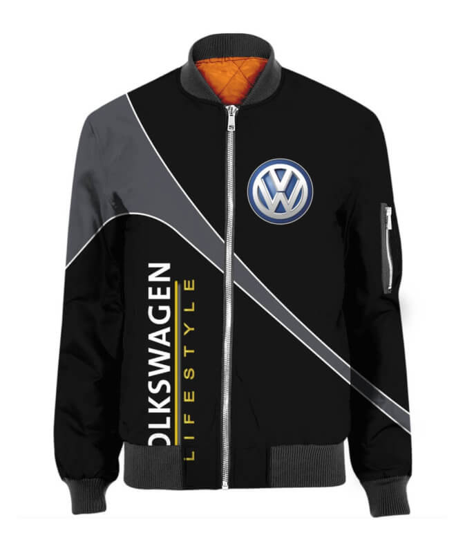 Bomber Jacket Volkswagen 3D Spring Autumn Casual Jacket Car Sports For Racer Biker For Sport Fan Collection