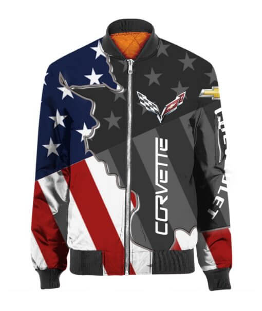 Chevrolet Corvette Chevrolet 3D Spring Autumn Casual Bomber Jacket For Racer Biker