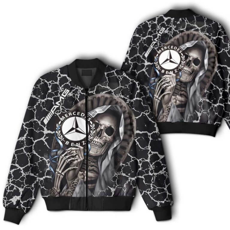 Bomber Jacket Mercedes 3D Spring Autumn Casual Zipper Jacket Car Sports For Racer Biker For Women Men