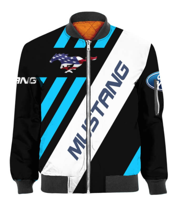 Zipper Bomber Jacket Mustang 3D Spring Autumn Casual Jacket Car Sports For Racer Biker For Women Men