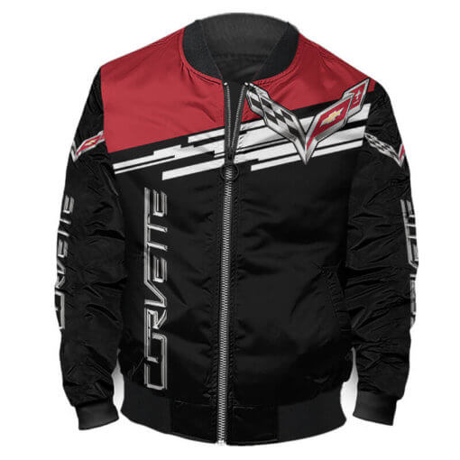 Zipper Bomber Jacket Chevrolet Corvette Chevrolet 3D Spring Autumn Casual Jacket For Racer Biker For Women Men