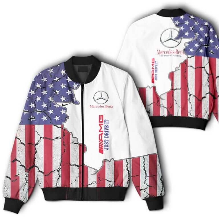 Bomber Jacket Mercedes 3D Spring Autumn Casual Zip Up Jacket Car Sports For Racer Biker For Women Men