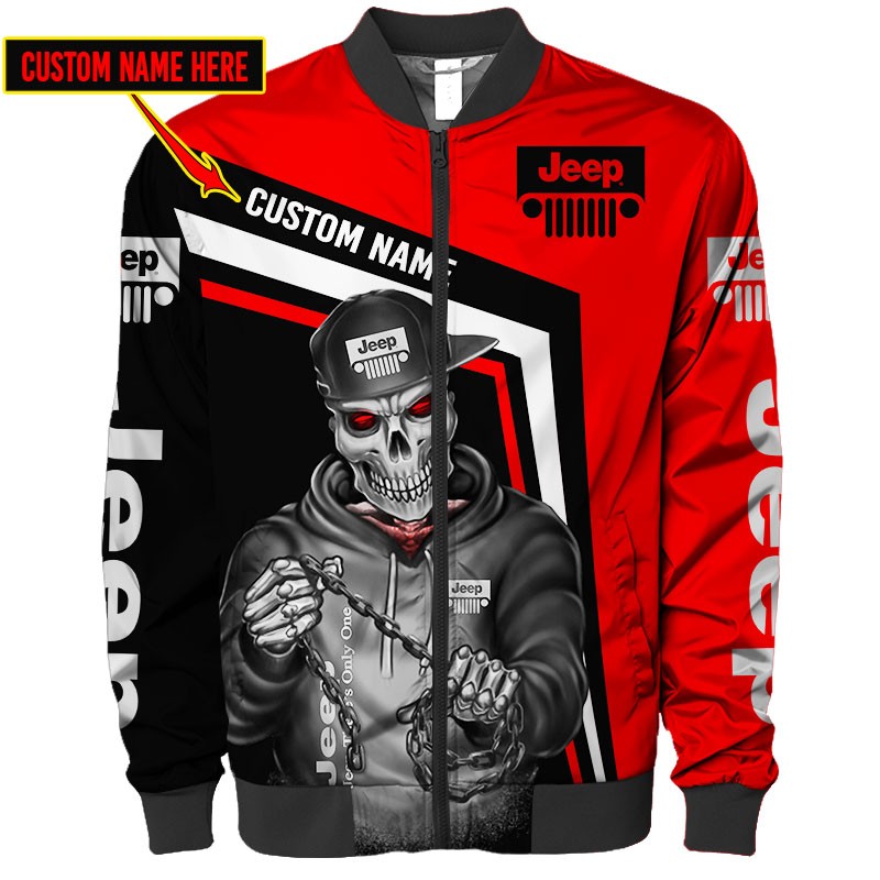 Jeep 3D Spring Autumn Casual Bomber Jacket For Racer Biker For Women Men