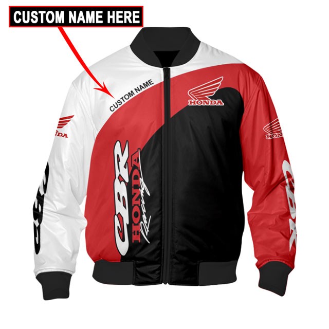 Honda 3D Spring Autumn Custom Name Bomber Jacket Pilot Bomber Jacket For Racer Biker For Women Men