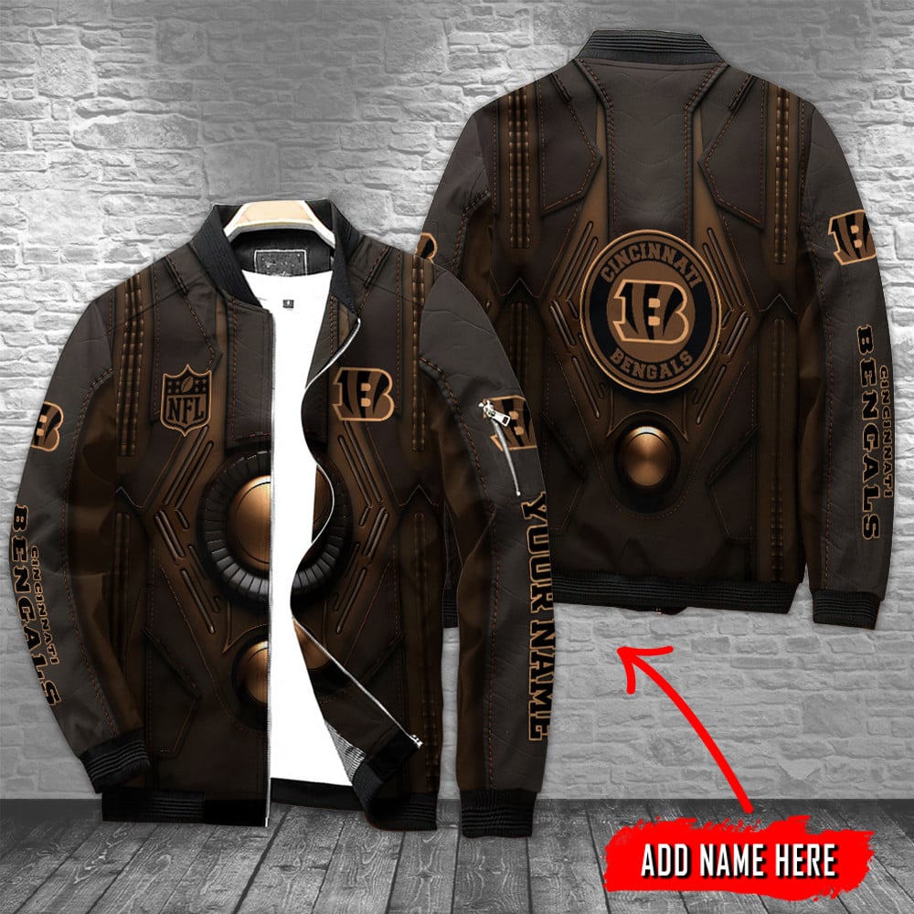 Cincinnati Bengals Personalized Zipper Bomber Jacket For Sport Fans