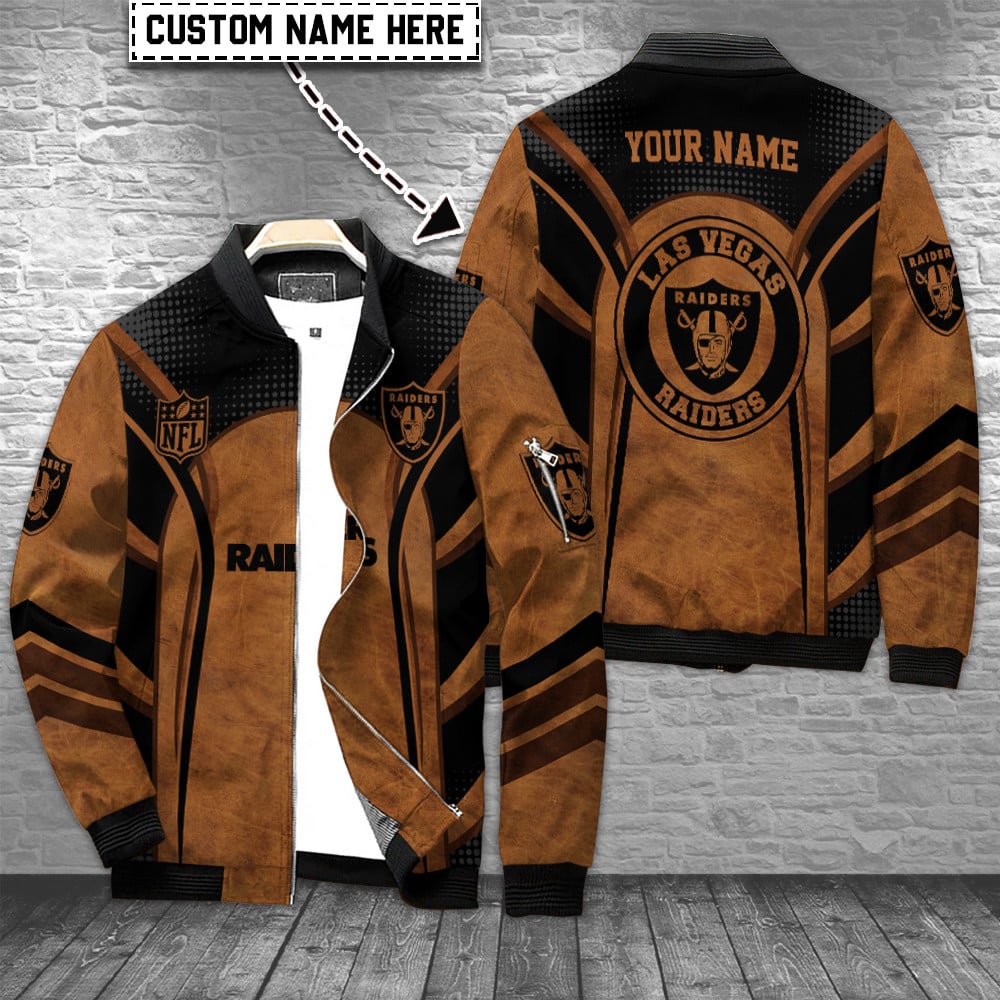 Las Vegas Raiders Personalized Special Zipper Bomber Jacket For Sport Fans