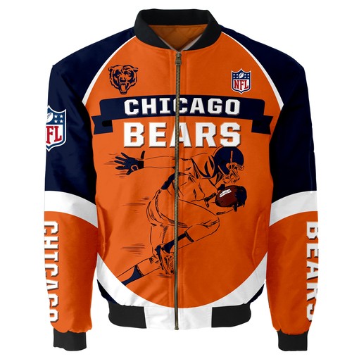 Chicago Bears Thick Bomber Jacket For Sport Fan