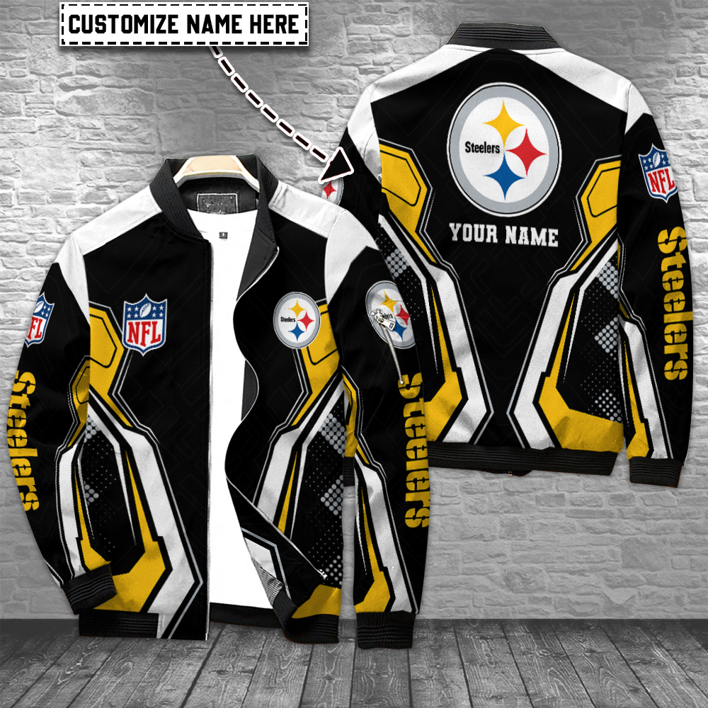 Pittsburgh Steelers Personalized Full Zip Bomber Jacket Collection For Cold Season