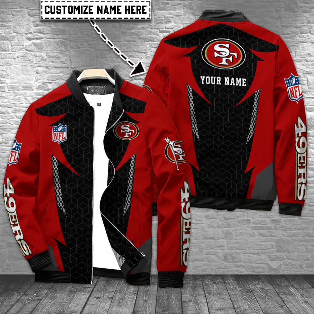San Francisco 49Ers Personalized Full Zip Up Bomber Jacket Collection For Cold Season