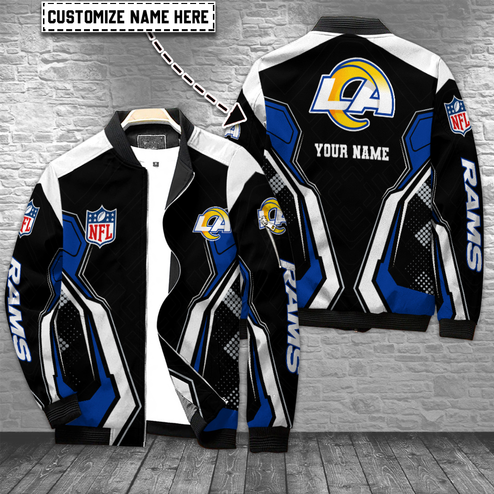 Los Angeles Rams Personalized Bomber Jacket For Cold Season