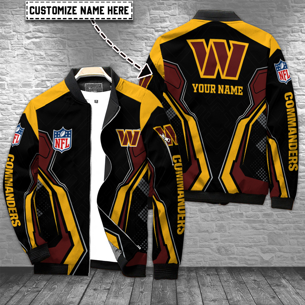 Washington Commanders Personalized Full Zip Up Bomber Jacket Collection For Cold Season