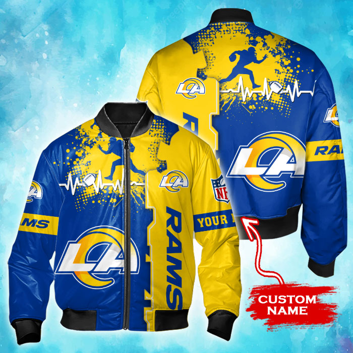 Los Angeles Rams Personalized Thick Bomber Jacket For Sport Fan