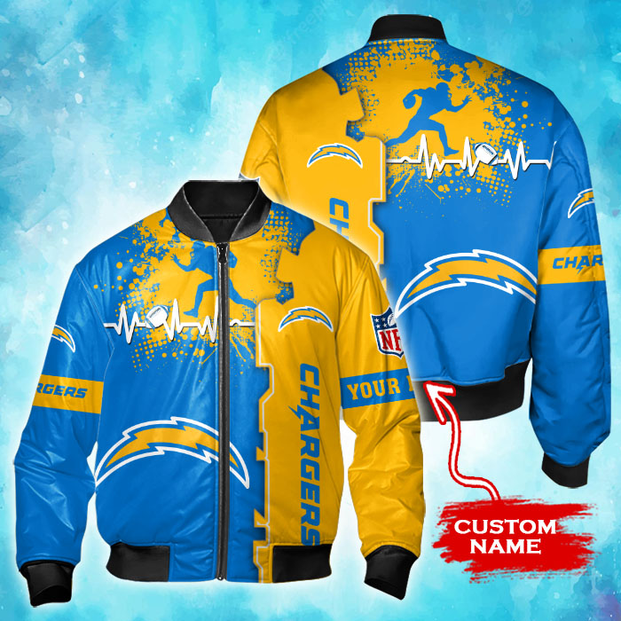 Los Angeles Chargers Personalized Thick Bomber Jacket For Sport Fan