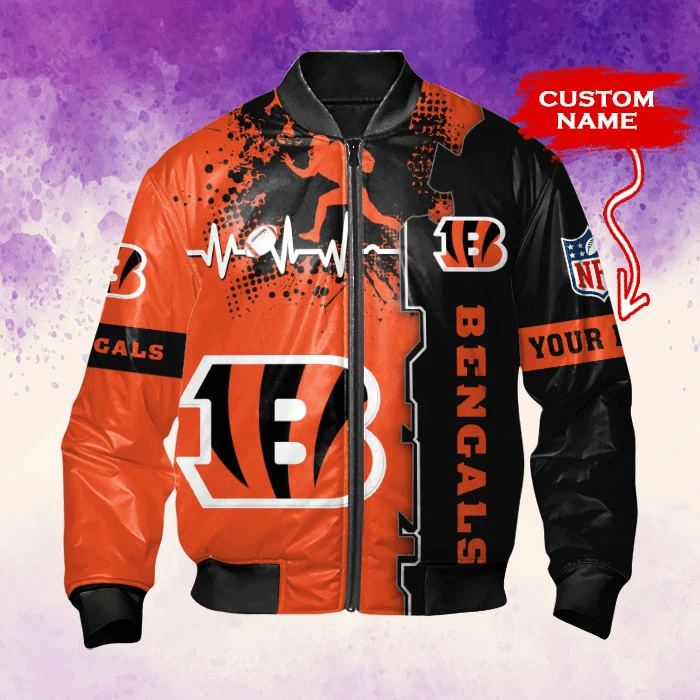 Cincinnati Bengals Personalized Thick Bomber Jacket For Sport Fan