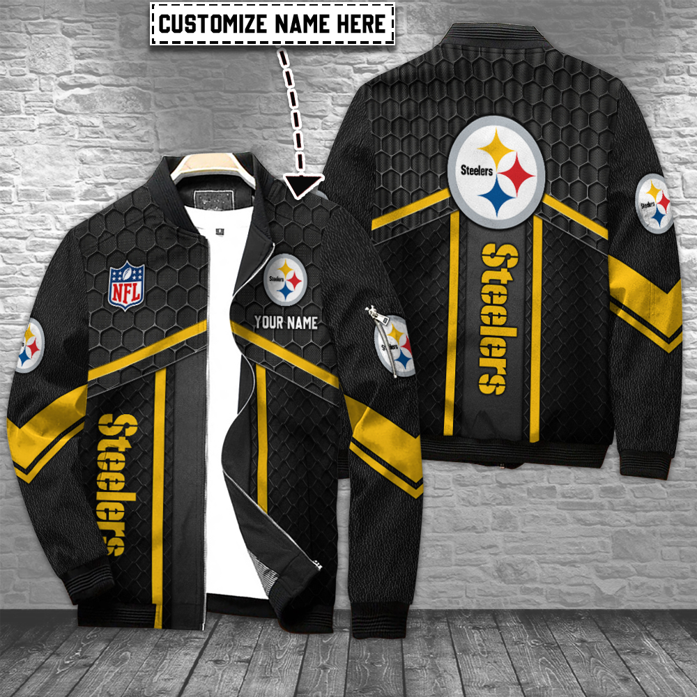 Pittsburgh Steelers Personalized Special Zip Up Bomber Jacket Gift For Sport Team Fans