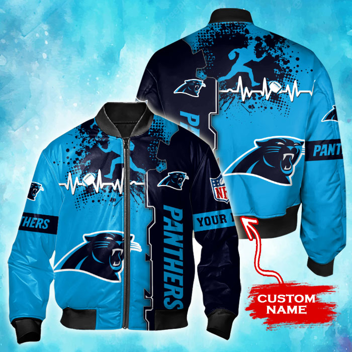 Carolina Panthers Personalized Thick Bomber Jacket For Sport Fan