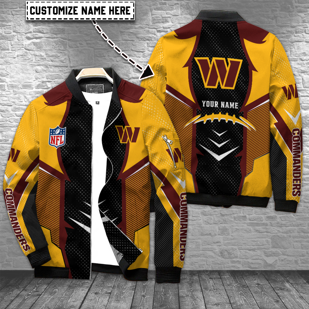 Washington Commanders Personalized Hot Zipper Bomber Jacket Collection For Cold Season