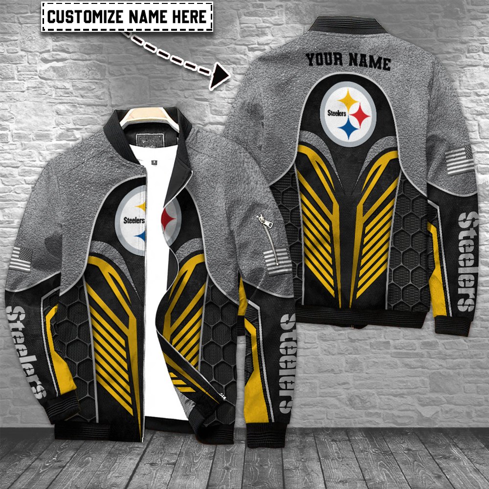 Pittsburgh Steelers Personalized Special Zip Up Bomber Jacket For Sport Team Fans