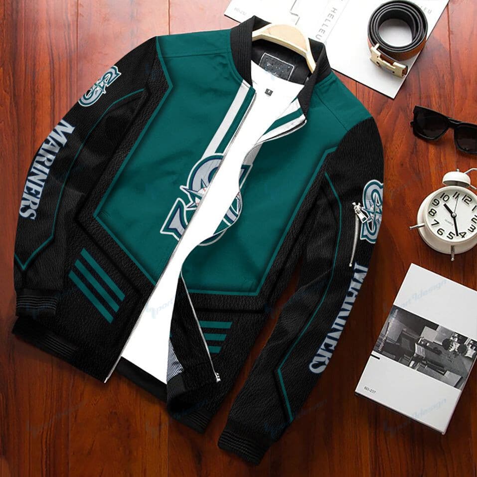 Seattle Mariners Bomber Jacket Full Zip Up Jacket For Mlb Fans