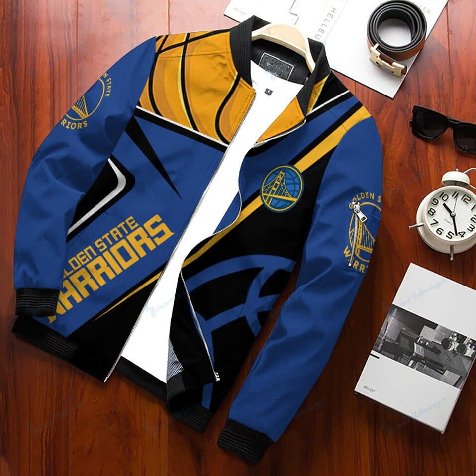 Golden State Warriors Full Zip Bomber Jacket Gift For Sport Team Fan