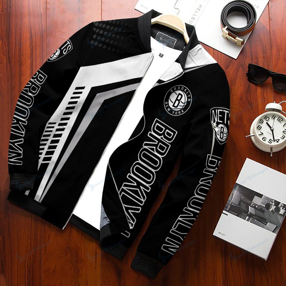 Brooklyn Nets Personalized Full Zip Bomber Jacket Gift For Sport Team Fan