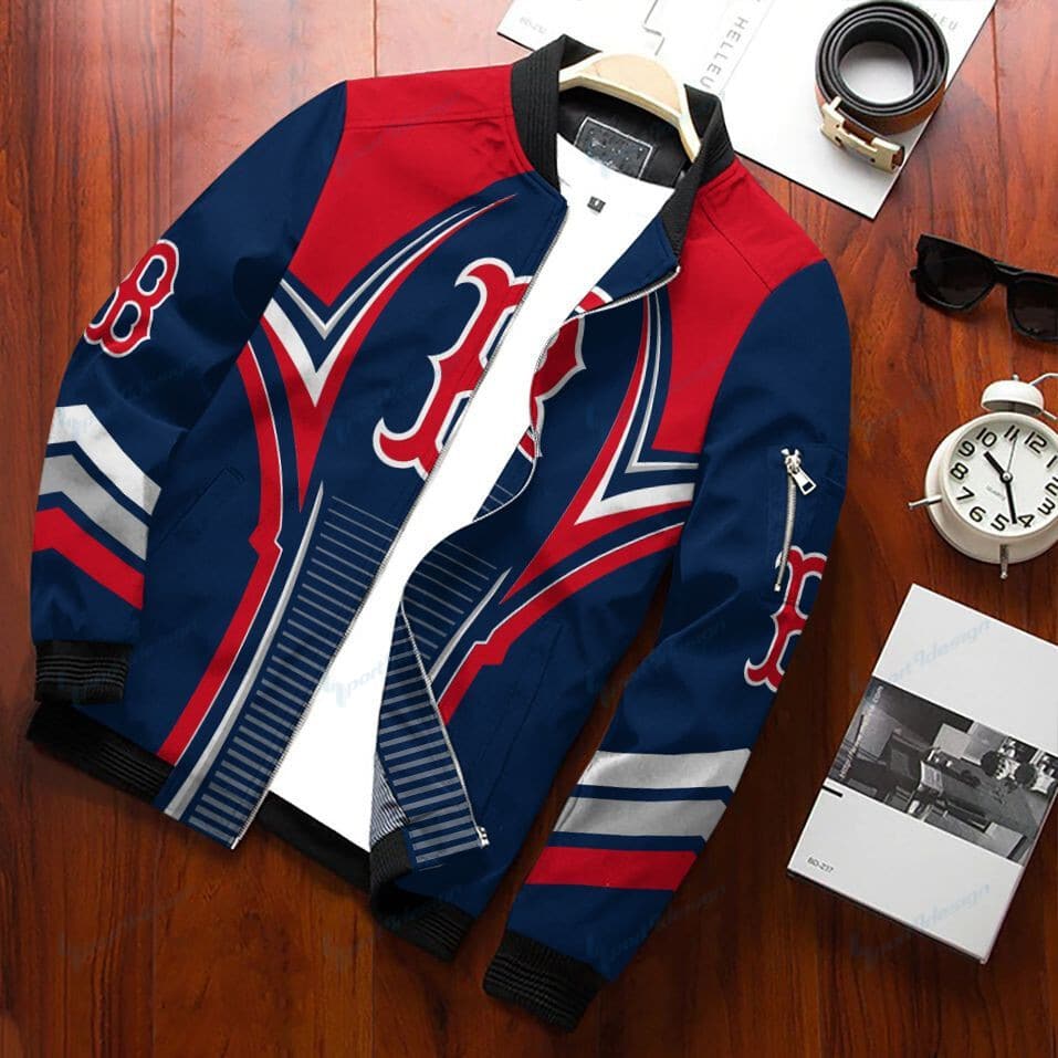 Boston Red Sox Bomber Jacket Zip Jacket For Fans