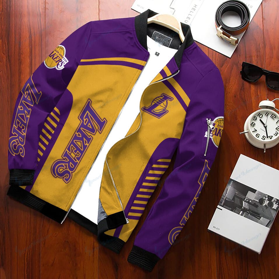 Los Angeles Lakers Personalized Bomber Jacket Gift For Sport Team Fan