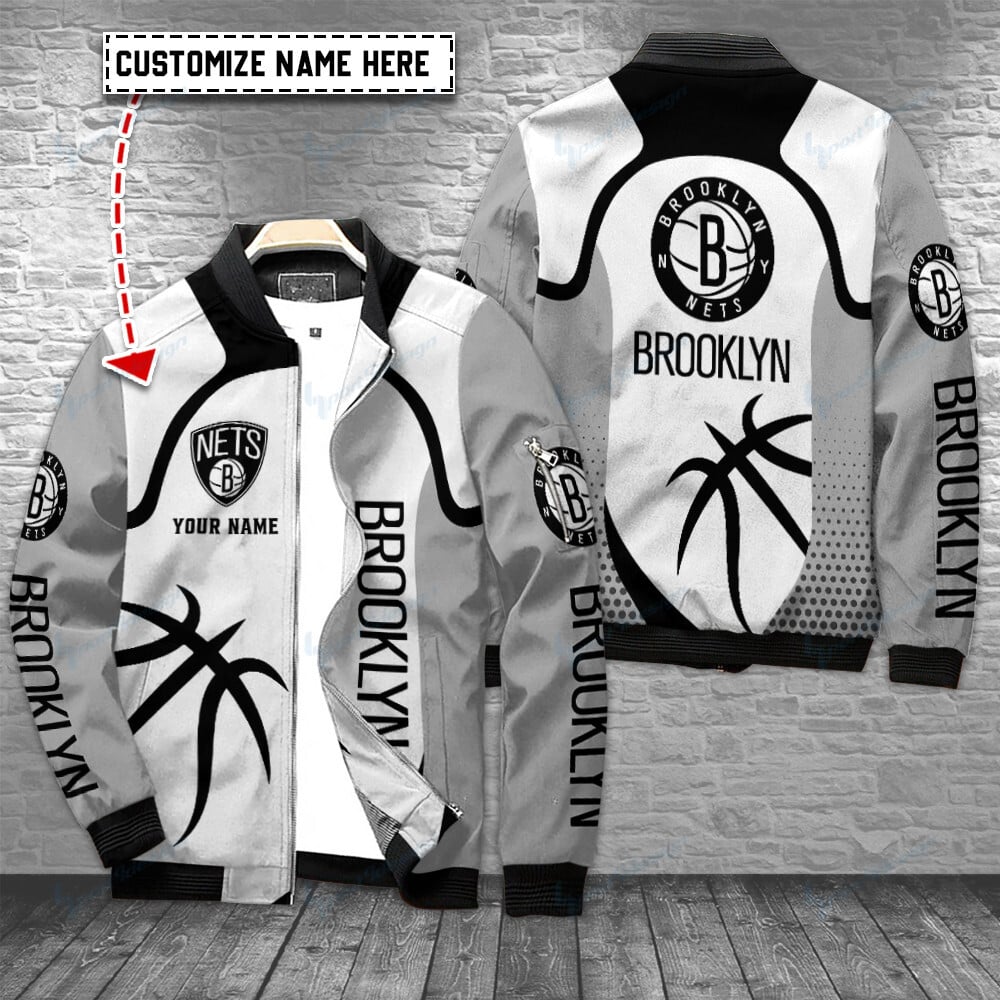 Brooklyn Nets Personalized Bomber Jacket Gift For Sport Team Fan