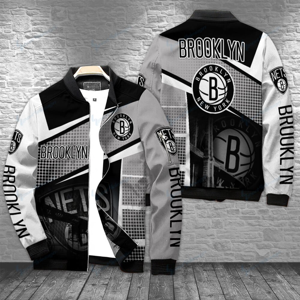 Brooklyn Nets Personalized Bomber Jacket For Sport Team Fans