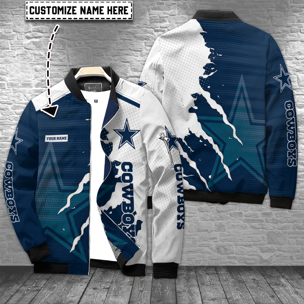 Dallas Cowboys Football Personalized Bomber Jacket For Sport Team Fan