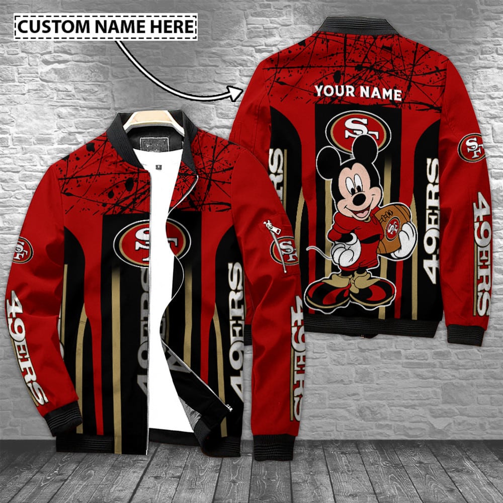 San Francisco 49Ers Personalized Nfl Full Zip Bomber Jacket Best Gift For Sport Team Fan