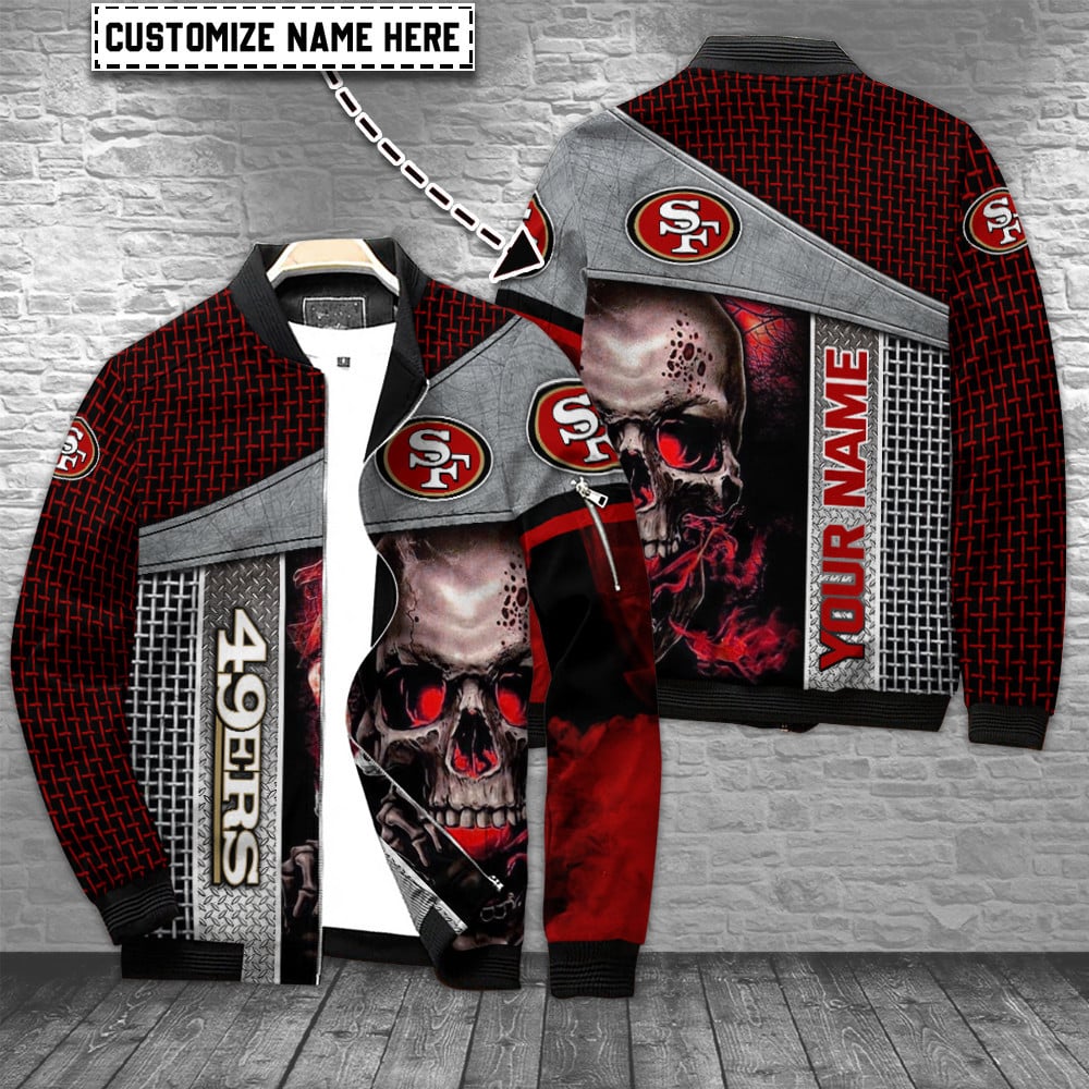 San Francisco 49Ers Personalized Nfl Full Zip Bomber Jacket Collection For Sport Fans