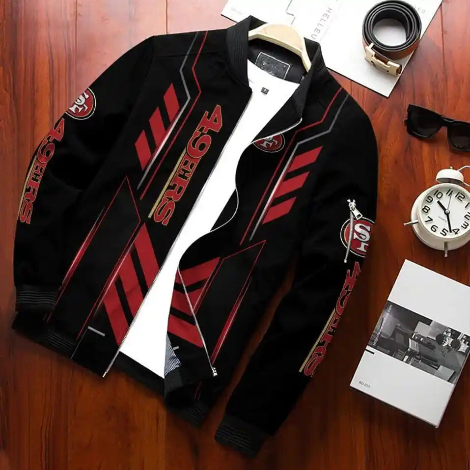 San Francisco 49Ers Team Special Bomber Jacket Full Zipper Jacket For Nfl Fans Sport Slim Fit