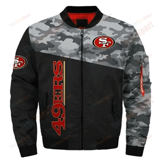 San Francisco 49Ers Team Special Bomber Jacket Full Zipper Jacket For Nfl Fan Sport Cold Weather Gear