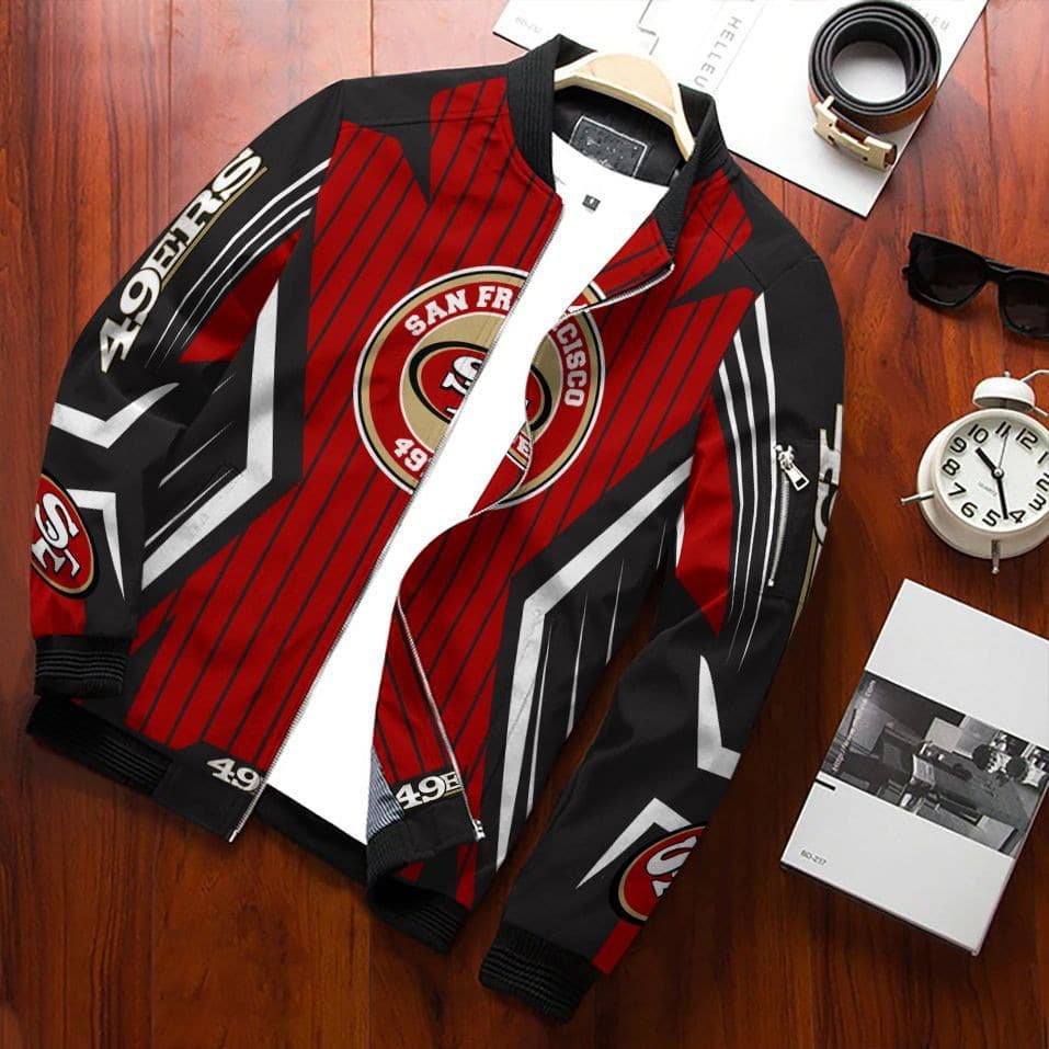 San Francisco 49Ers Team Special Bomber Jacket Full Zipper Jacket For Nfl Fans Sport Varsity Style