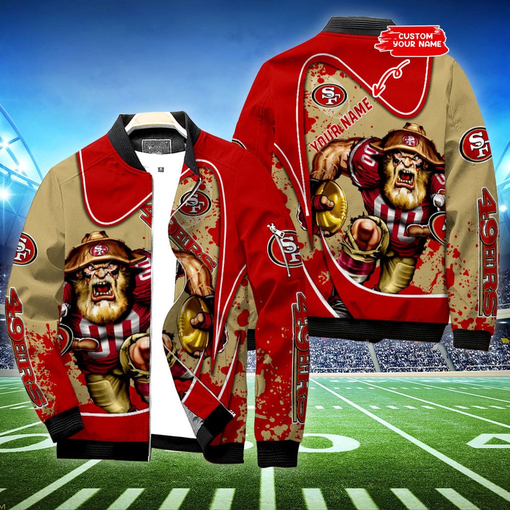 San Francisco 49Ers Personalized Nfl Full Zip Up Bomber Jacket Best Collection For Sport Fans