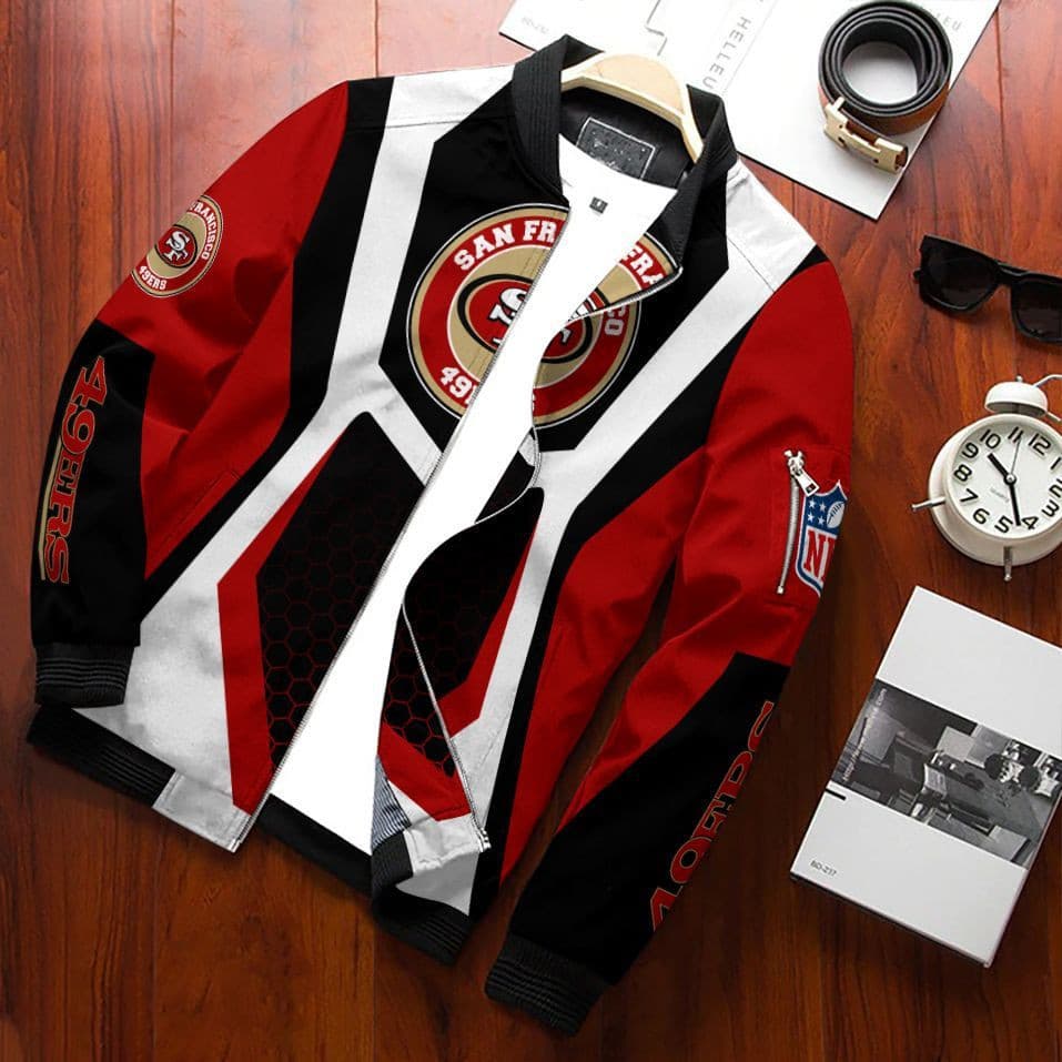 San Francisco 49Ers Team Special Bomber Jacket Full Zip Jacket For Nfl Fans Sport Warm Winter Coat