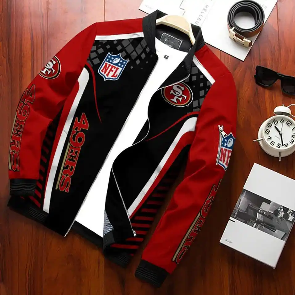 San Francisco 49Ers Team Special Bomber Jacket Full Zip Jacket For Nfl Fans Sport Travel Jacket