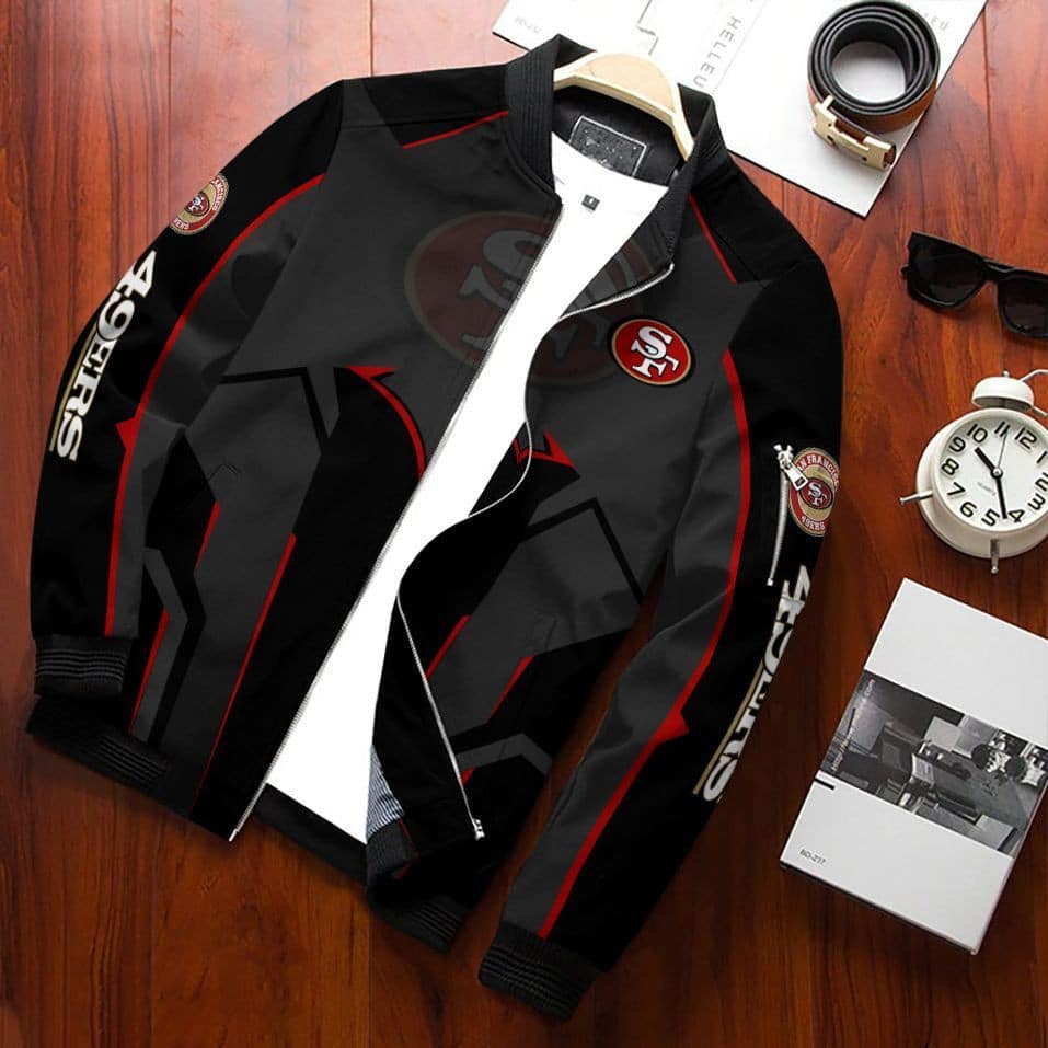 San Francisco 49Ers Team Special Bomber Jacket Full Zip Jacket For Nfl Fans Sport Casual Fashion