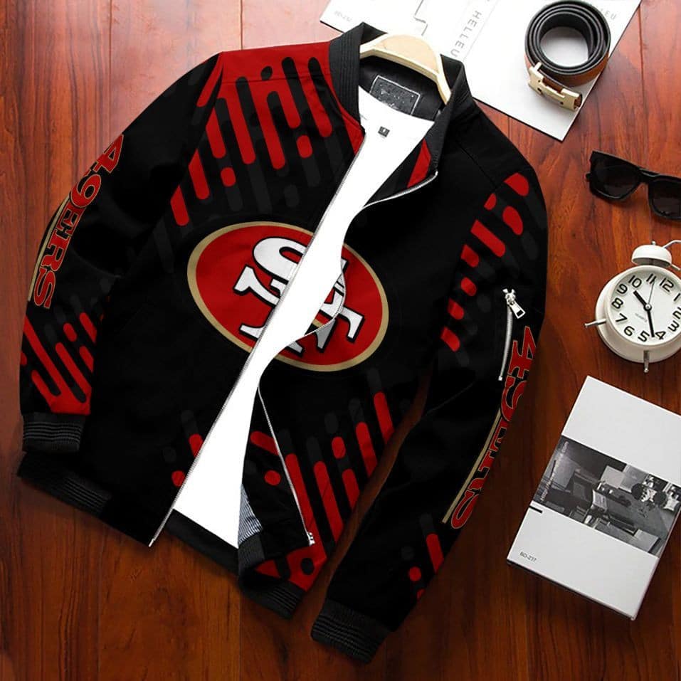 San Francisco 49Ers Team Special Bomber Jacket Full Zipper Jacket For Nfl Fan Sport College Fashion