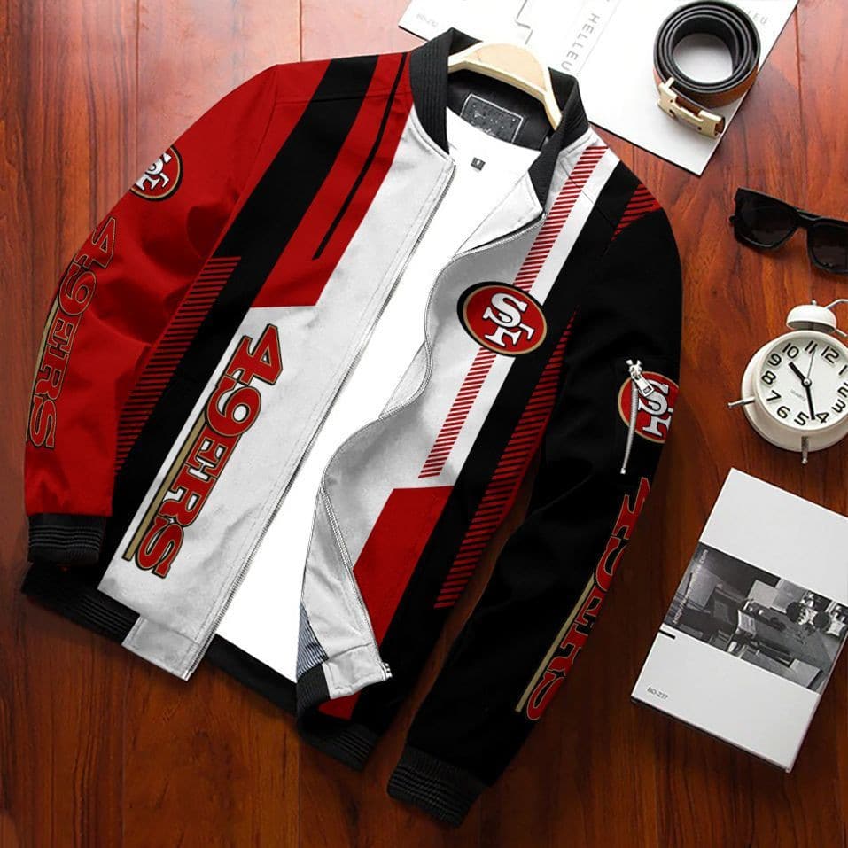 San Francisco 49Ers Team Special Bomber Jacket Full Zip Jacket For Nfl Fans Sport Trendy Jacket