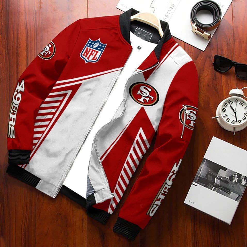 San Francisco 49Ers Team Special Bomber Jacket Full Zip Jacket For Nfl Fans Sport Streetwear Look