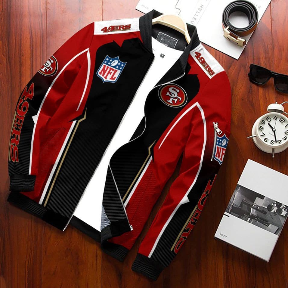 San Francisco 49Ers Team Special Bomber Jacket Full Zipper Jacket For Nfl Fan Sport Casual Fashion