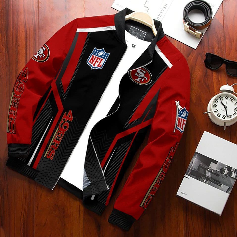 San Francisco 49Ers Team Special Bomber Jacket Full Zip Jacket For Nfl Fans Sport Everyday Wear