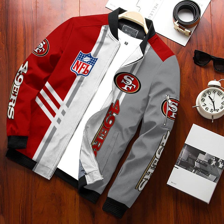 San Francisco 49Ers Team Special Bomber Jacket Full Zip Jacket For Nfl Fans Sport Outdoor Sports