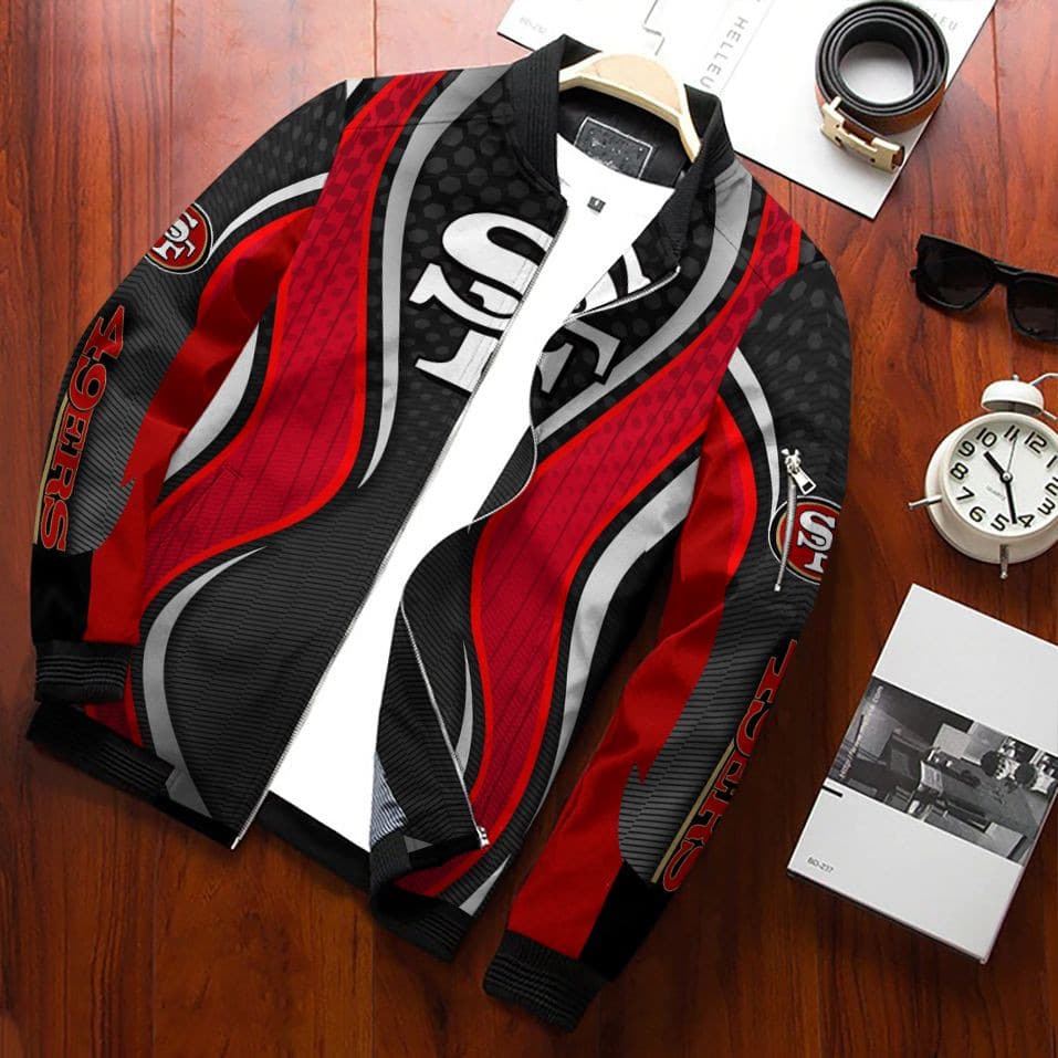 San Francisco 49Ers Team Special Bomber Jacket Zip Up Jacket For Nfl Fan Sport Casual Fashion