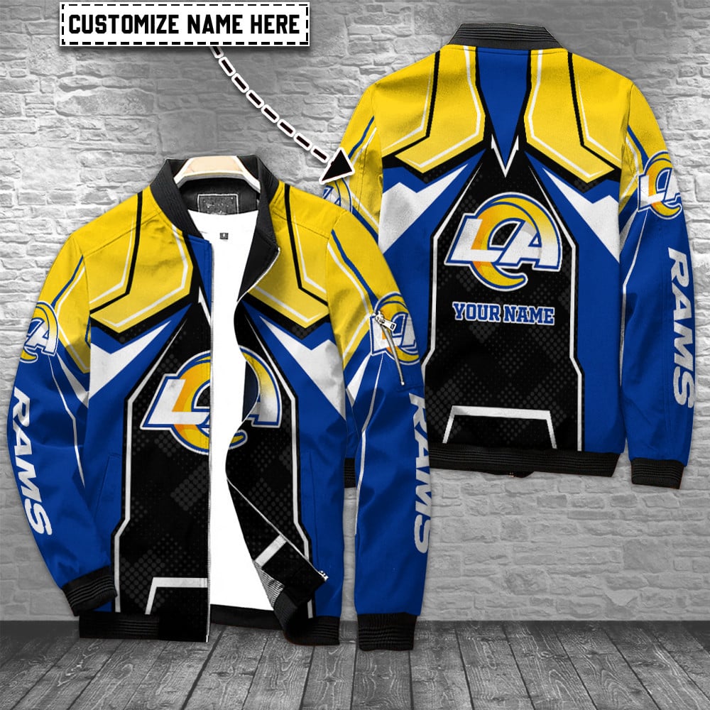 Los Angeles Rams Personalized Full Zip Bomber Jacket Collection For Sport Fans