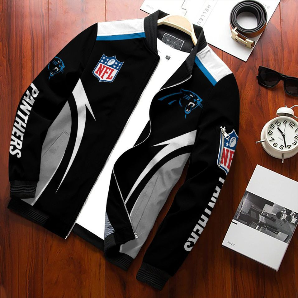 Carolina Panthers Zip Up Jacket For Nfl Fans Sport Bomber Jacket
